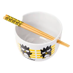 Silver Buffalo Badtz-maru Ceramic Ramen Bowl and Chopstick Set (Stripes)