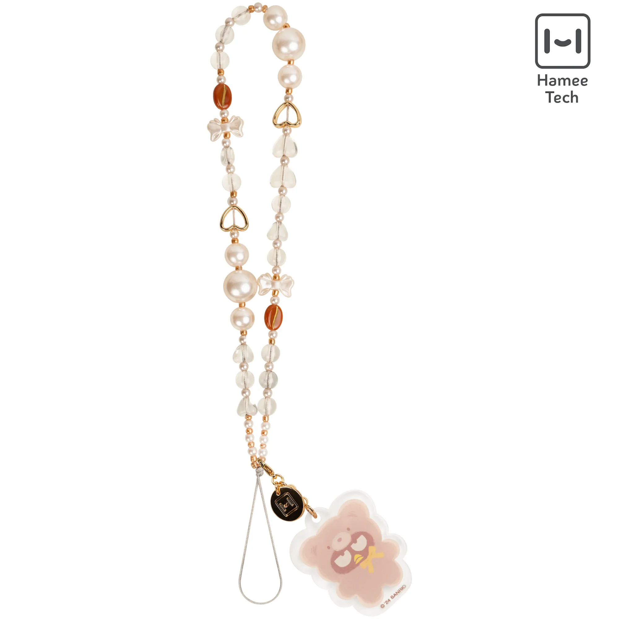 Hamee.com - Hamee US Badtz-maru Latte Bear Beaded Charm Mobile Phone Wrist Strap
