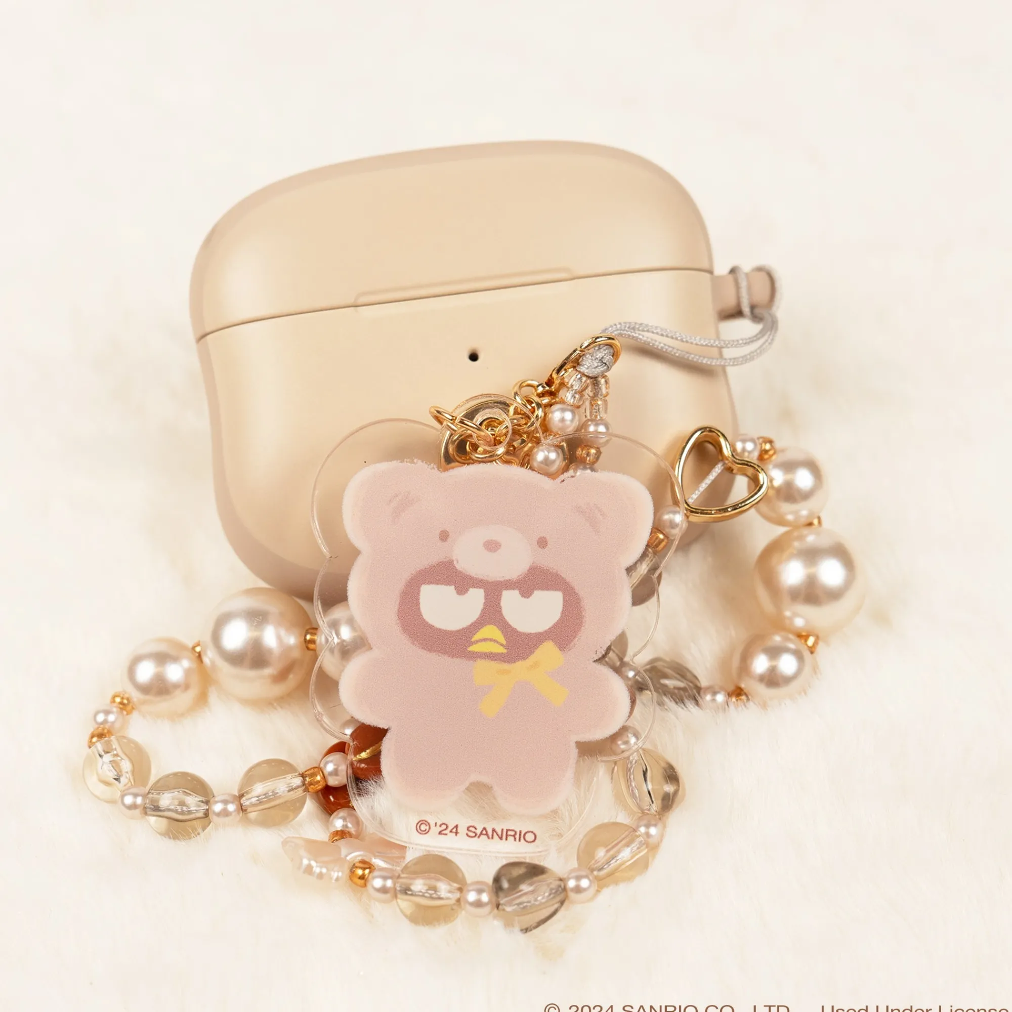 Hamee.com - Hamee US Badtz-maru Latte Bear Beaded Charm Mobile Phone Wrist Strap