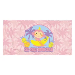 Printful Chi Chai Monchan Pink Palms Beach Towel