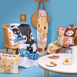 Printful Chibimaru Cheerful Pup Throw Blanket