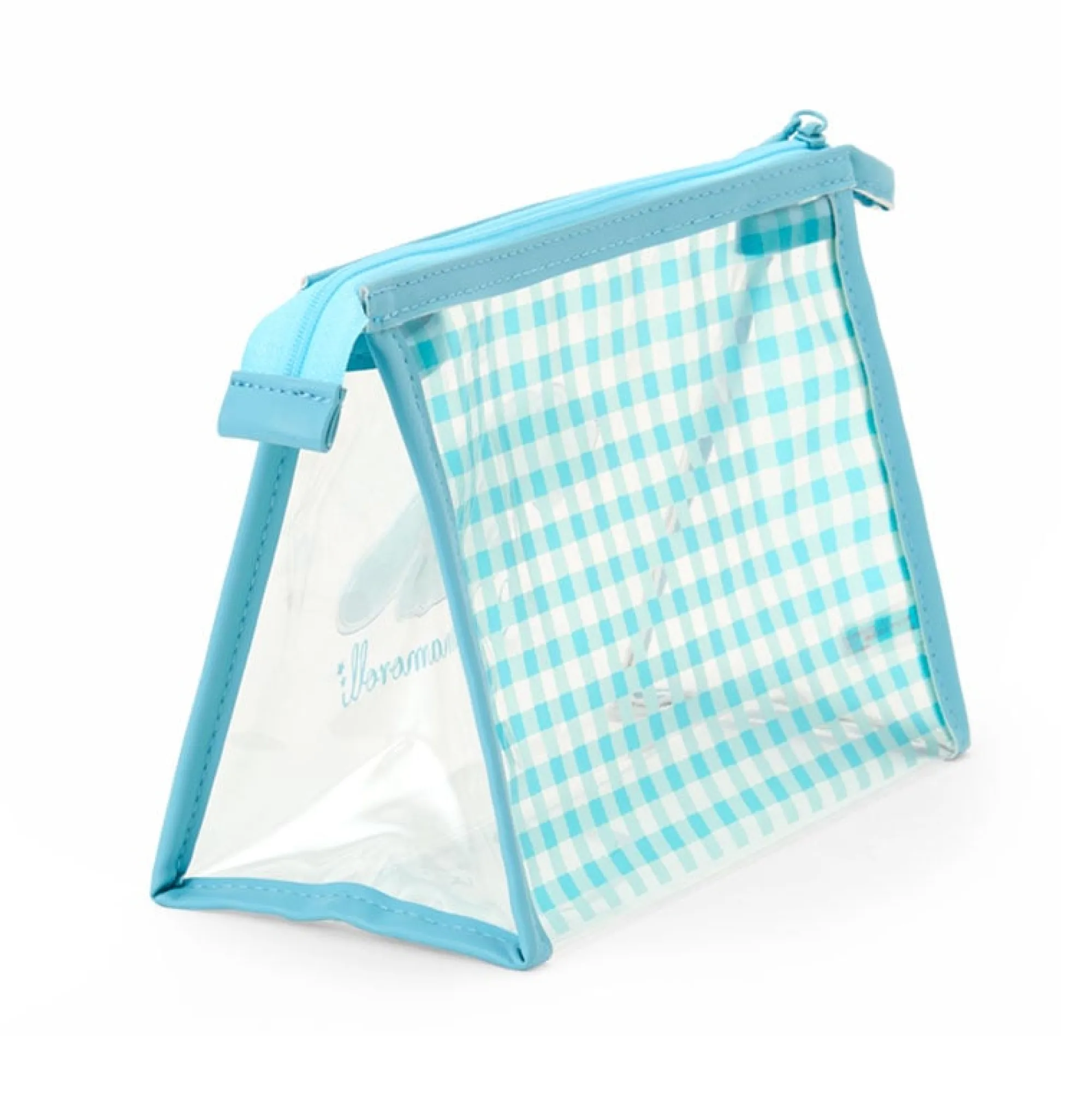 Japan Original Cinnamoroll Clear Gingham Zipper Pouch