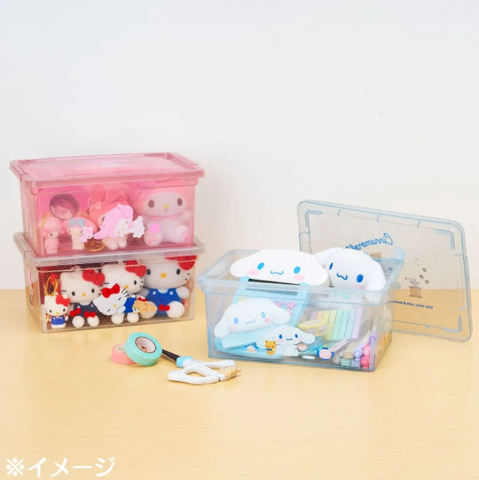 Japan Original Cinnamoroll Clear Glitter Storage Bin (S)