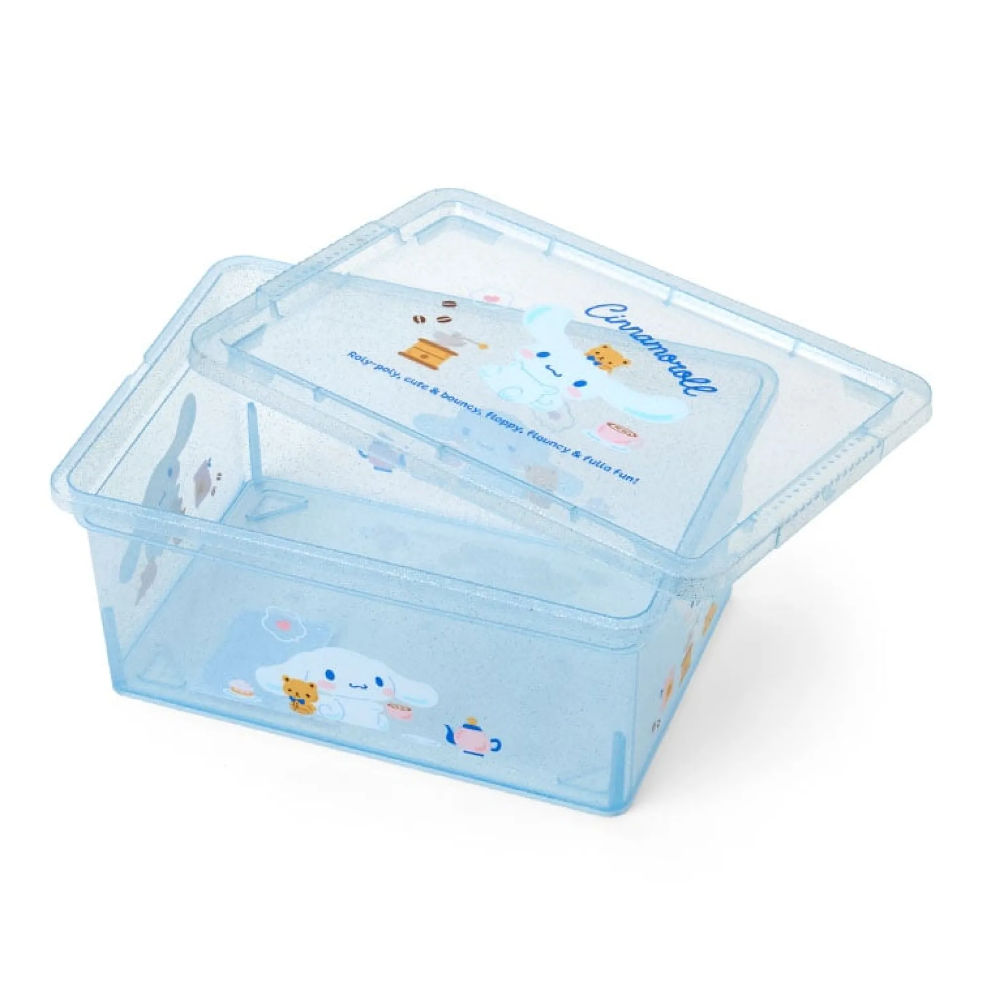 Japan Original Cinnamoroll Clear Glitter Storage Bin (S)