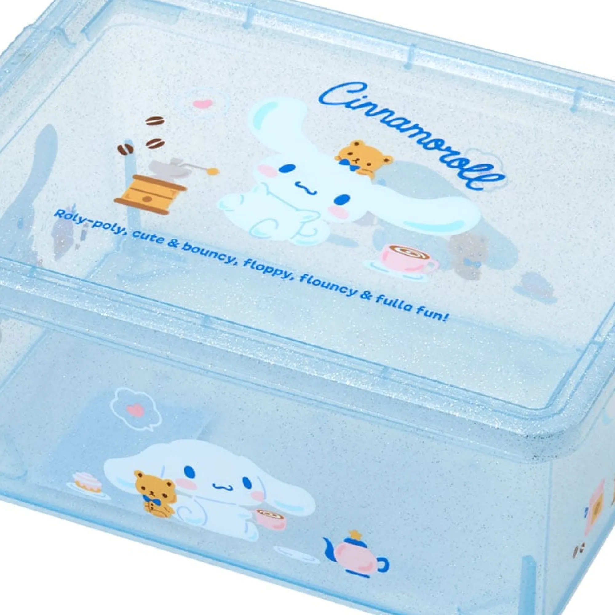 Japan Original Cinnamoroll Clear Glitter Storage Bin (S)