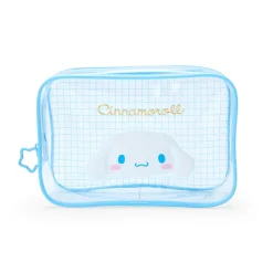 Japan Original Cinnamoroll Clear Grid Zipper Pouch
