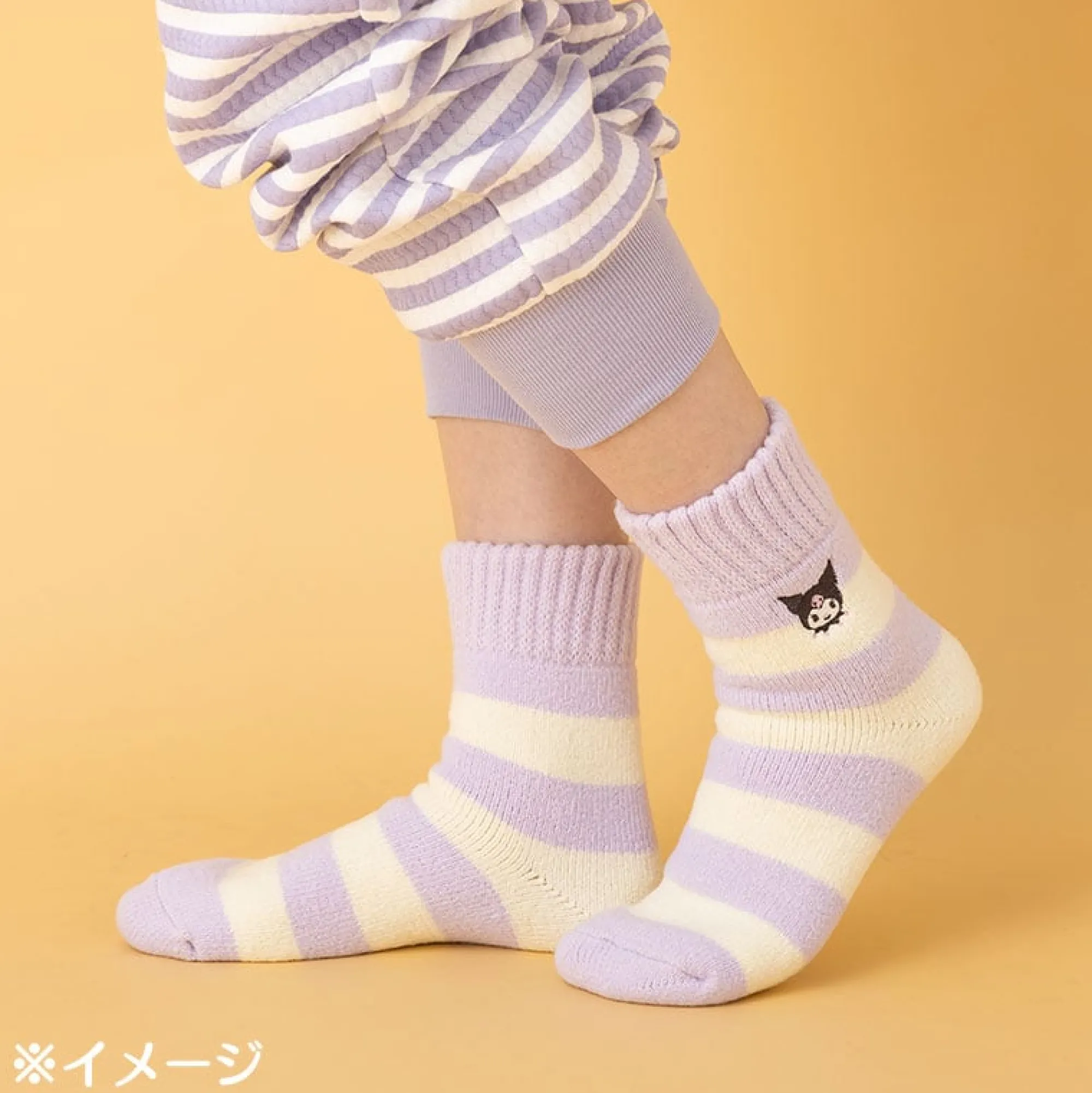 Japan Original Cinnamoroll Cozy Cuff Striped Lounge Socks