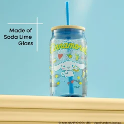 JoyJolt Cinnamoroll Favorite Flavor Lidded Glass Tumbler