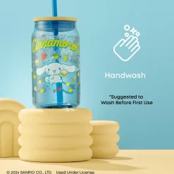 JoyJolt Cinnamoroll Favorite Flavor Lidded Glass Tumbler