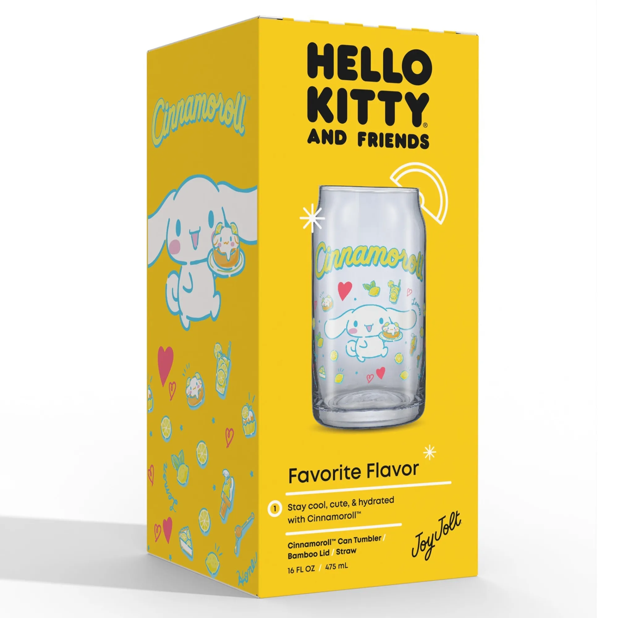 JoyJolt Cinnamoroll Favorite Flavor Lidded Glass Tumbler