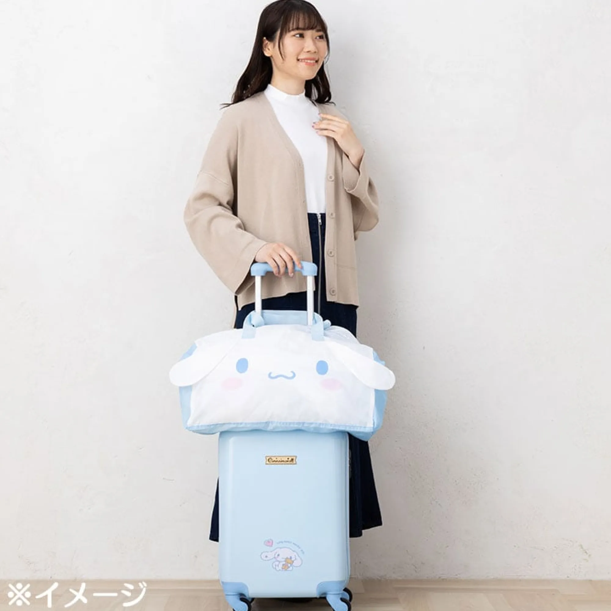 Japan Original Cinnamoroll Foldable Mascot Weekender Bag