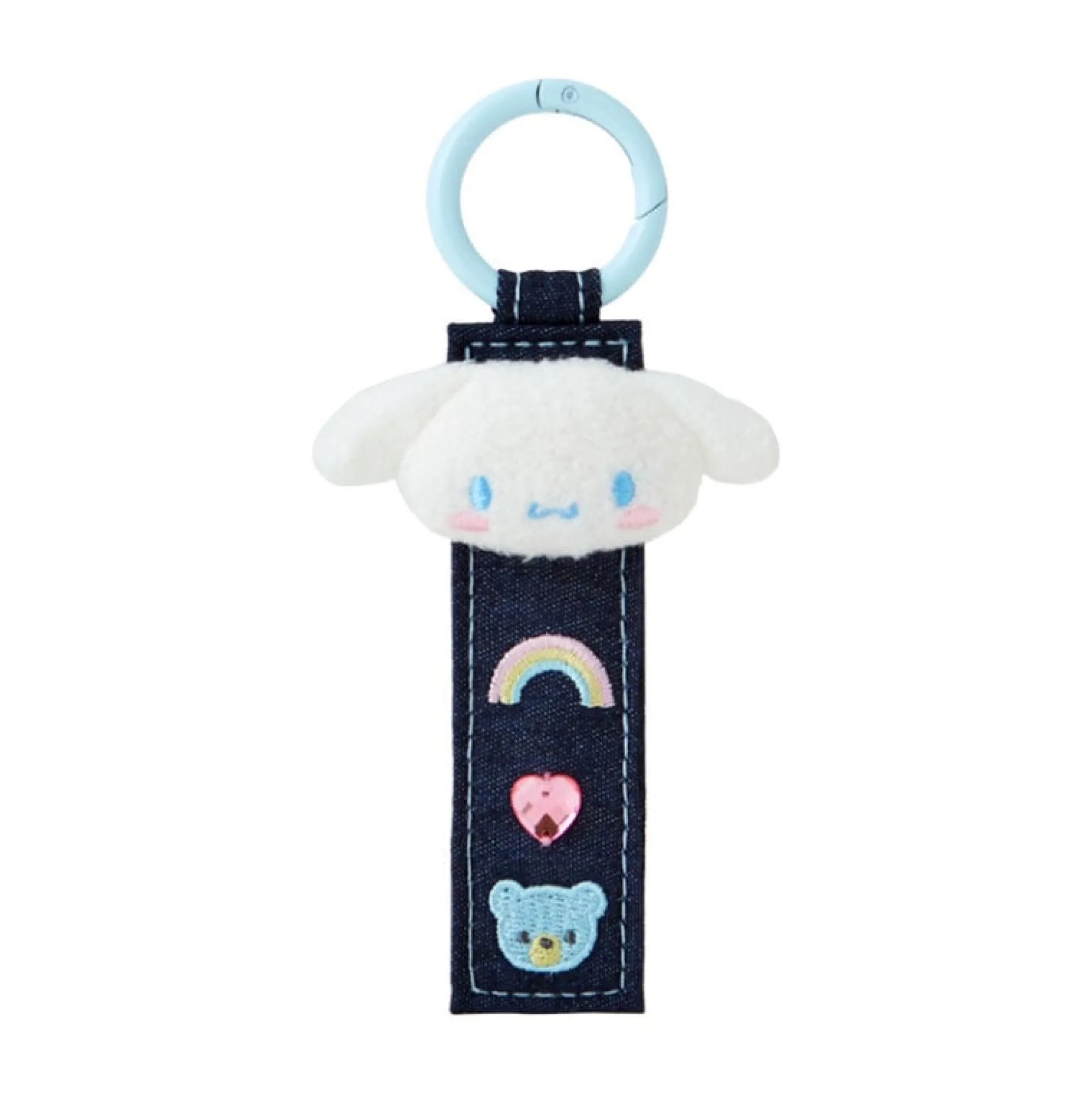 Japan Original Cinnamoroll Logo Keychain (Denim Patch Series)