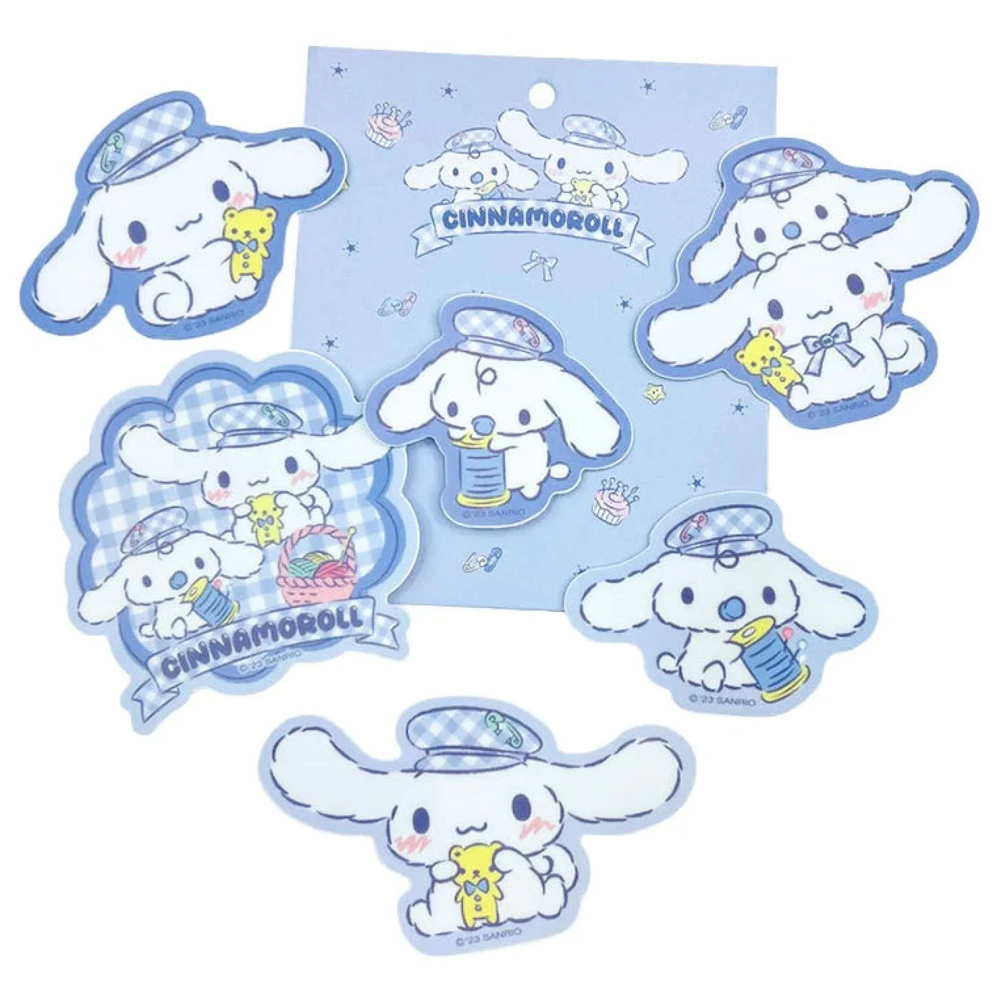 Global Original Cinnamoroll 6-Piece Decorative Sticker Set (Gingham Paperboy Series)