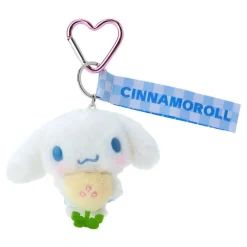 Japan Original Cinnamoroll Plush Mascot Keychain (Pastel Check Series)