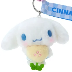 Japan Original Cinnamoroll Plush Mascot Keychain (Pastel Check Series)