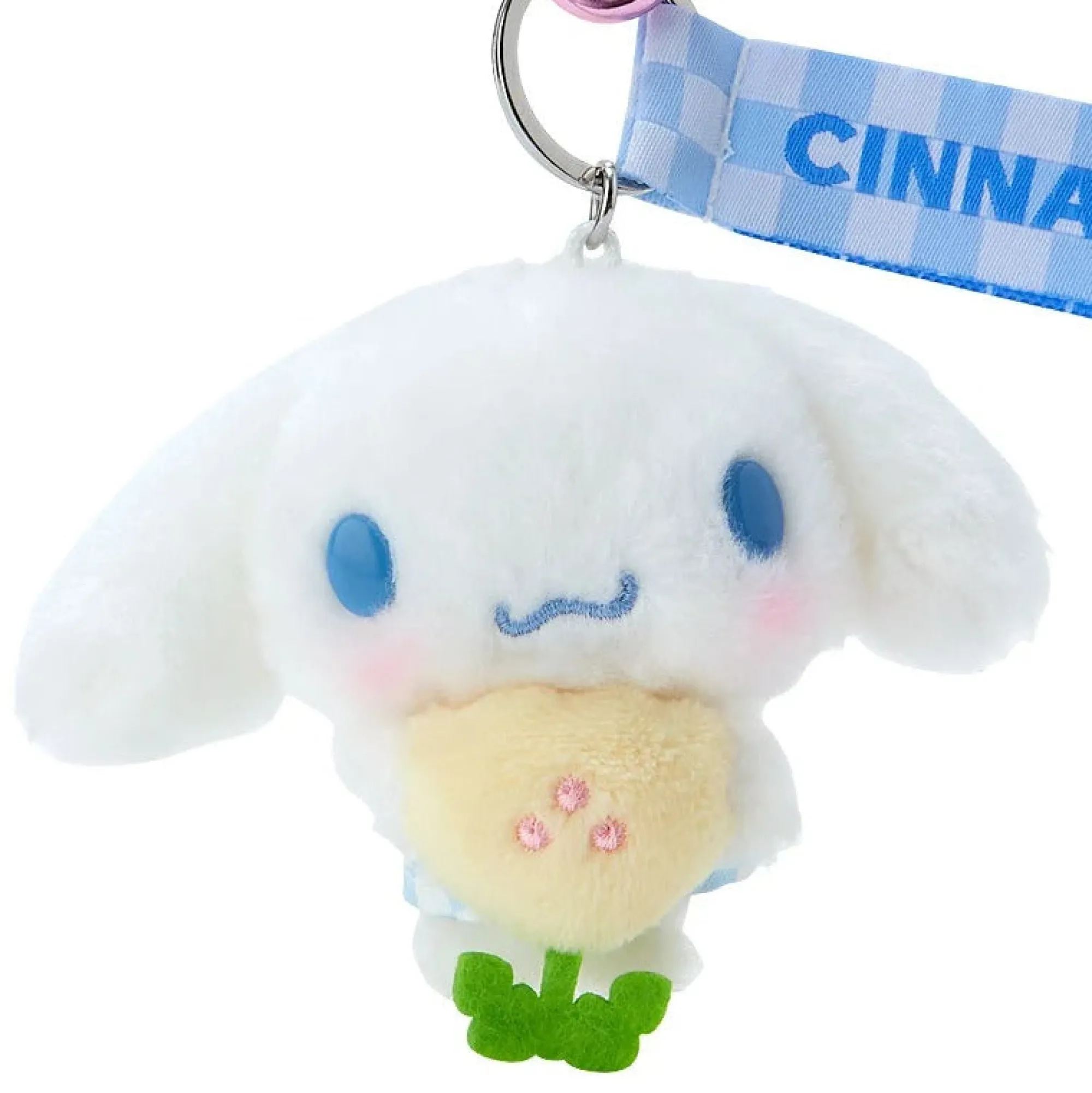 Japan Original Cinnamoroll Plush Mascot Keychain (Pastel Check Series)