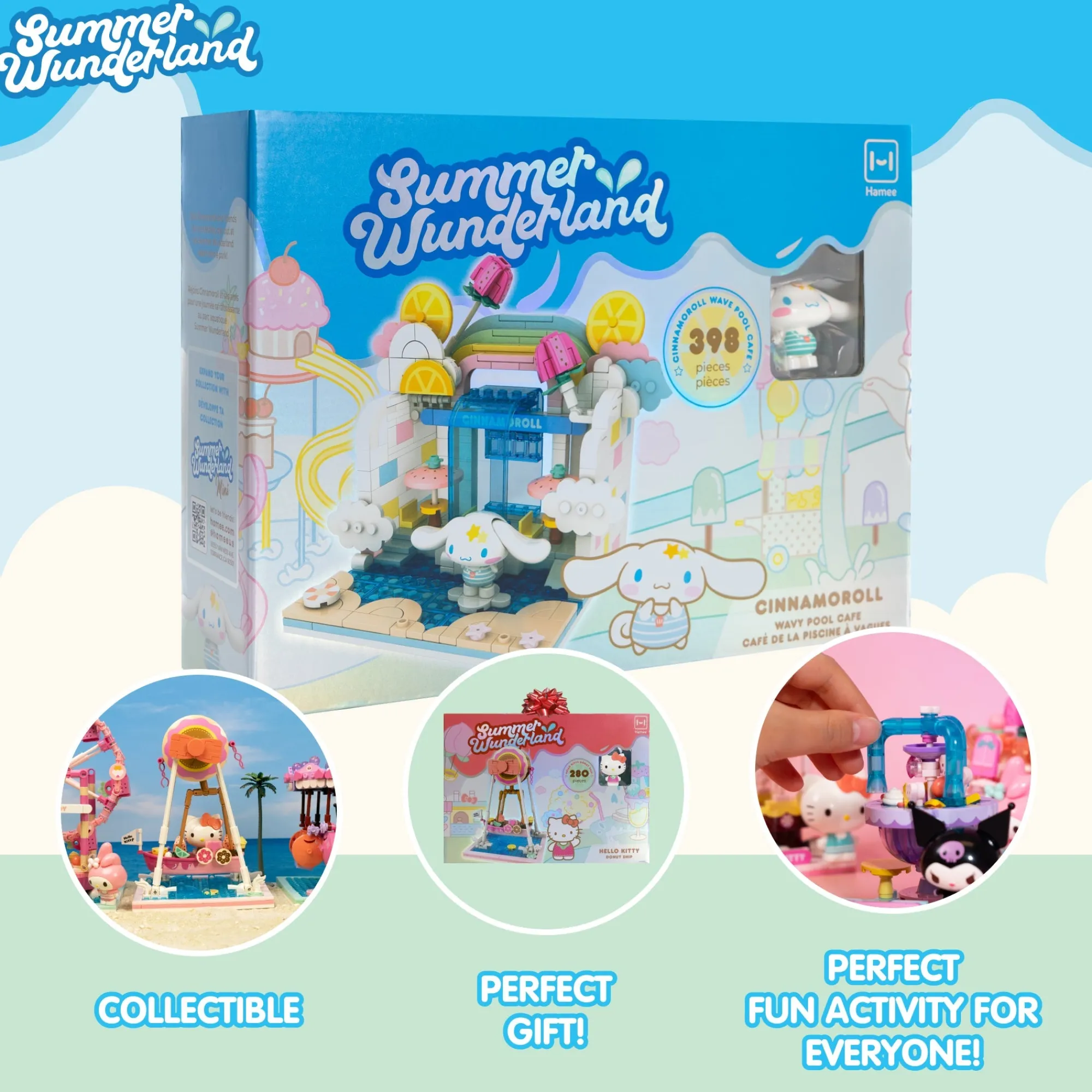 Hamee.com - Hamee US Cinnamoroll Summer Wunderland Theme Park Building Blocks (Wave Pool Café)