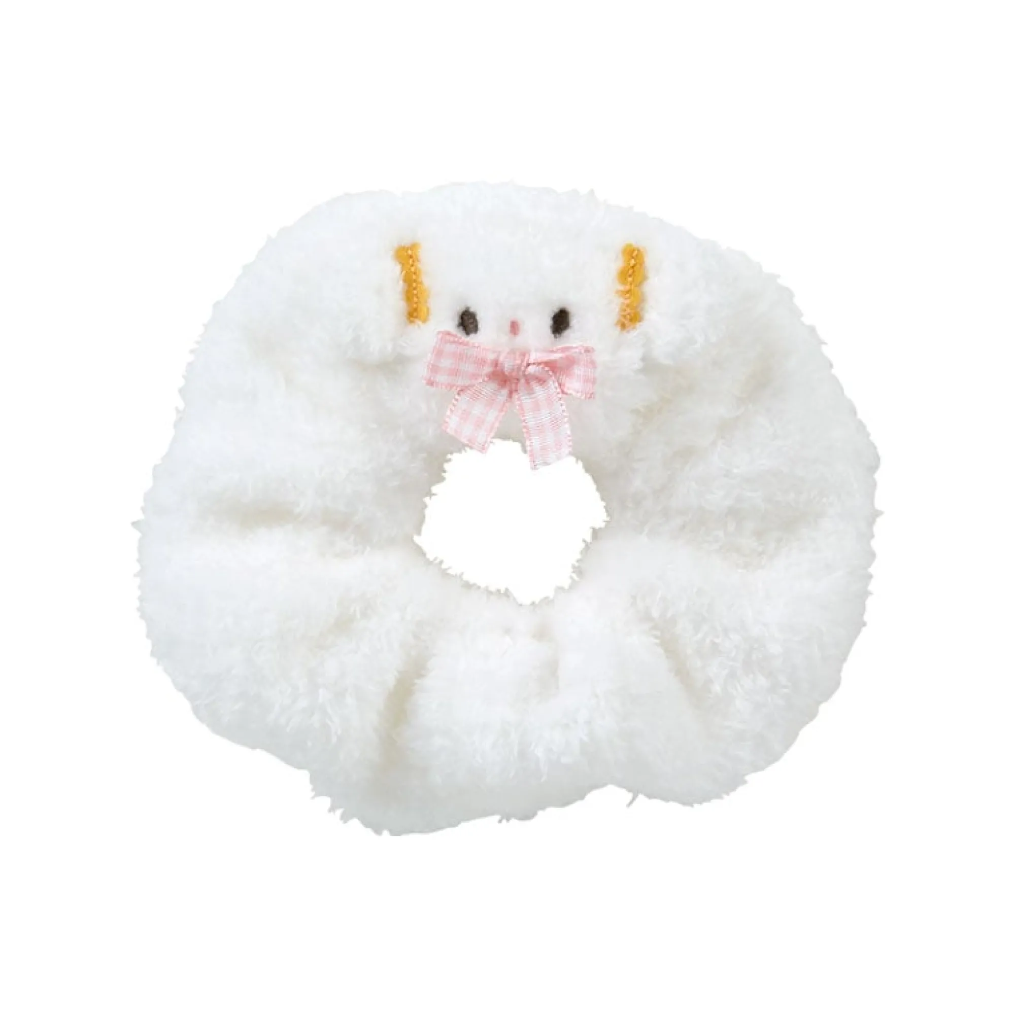 Japan Original Cogimyun Cozy Plush Scrunchie (Gingham Bow)