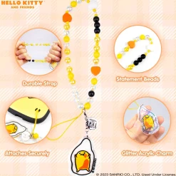 Hamee.com - Hamee US Gudetama Beaded Charm Mobile Phone Wrist Strap
