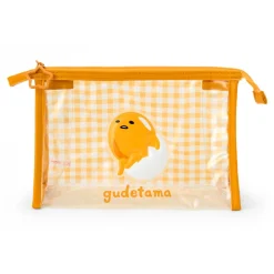 Japan Original Gudetama Clear Gingham Zipper Pouch