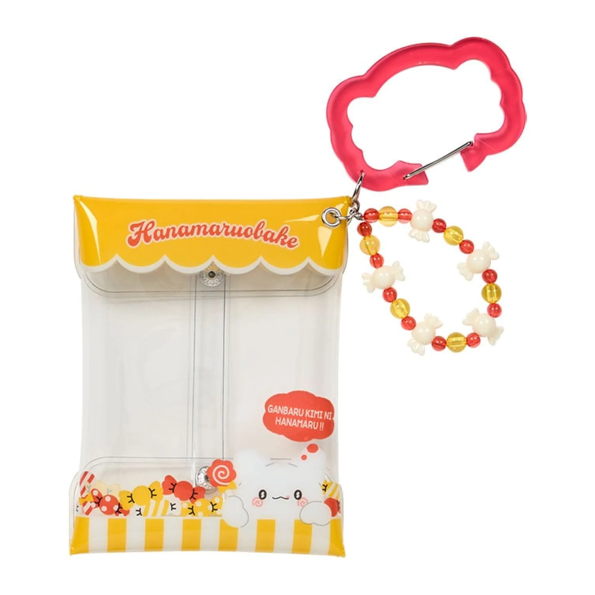 Japan Original Hanamaruobake Clear Snap Mini Pouch (I Love Sweets Series)