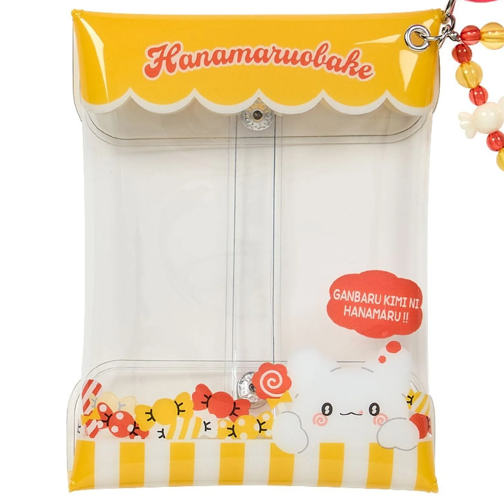 Japan Original Hanamaruobake Clear Snap Mini Pouch (I Love Sweets Series)