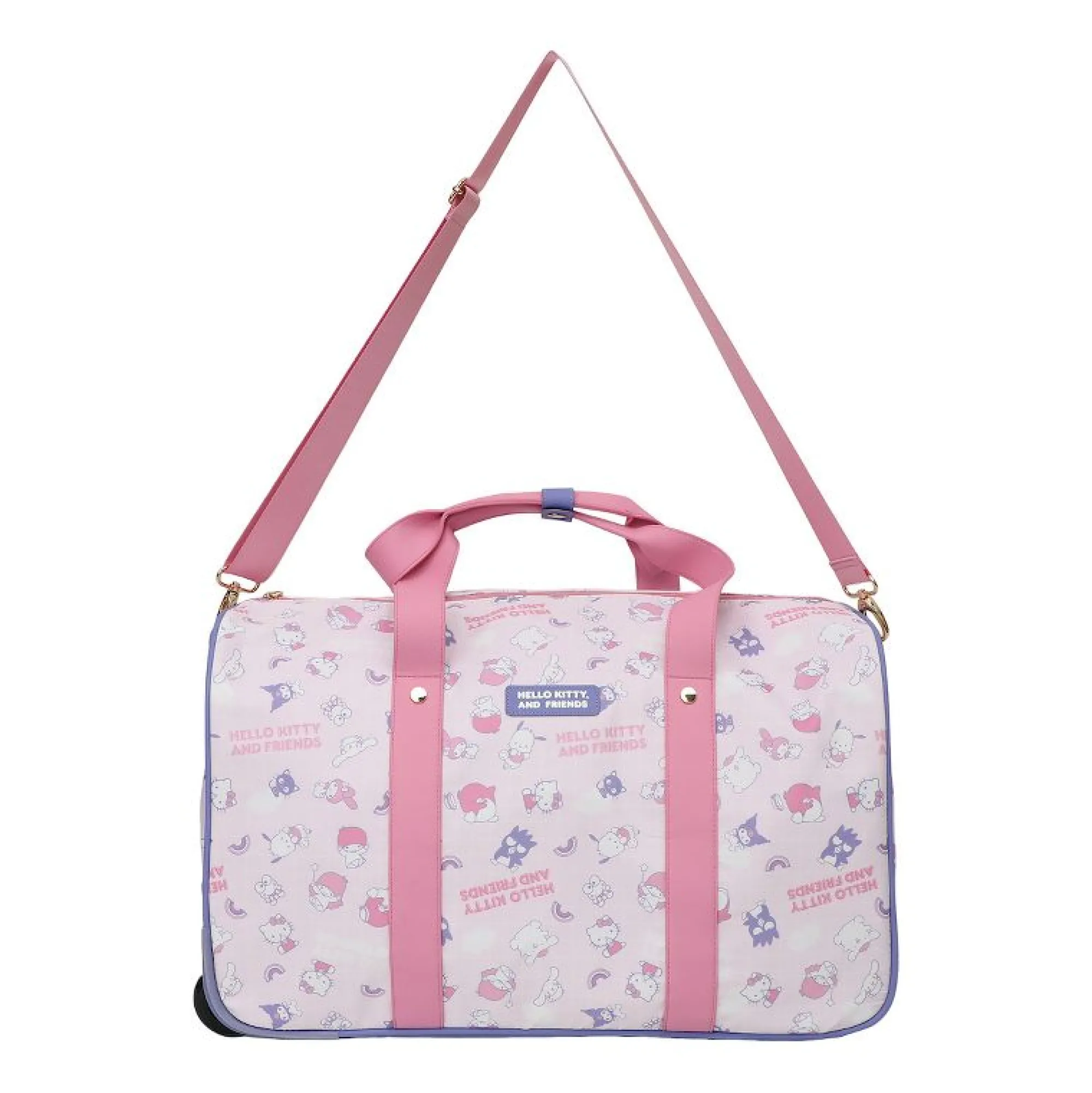 BIOWORLD Hello Kitty and Friends All-Over Print Rolling Duffle Bag