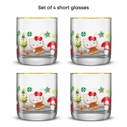 JoyJolt Hello Kitty and Friends Gingerbread Pals Short Glasses
