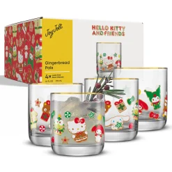 JoyJolt Hello Kitty and Friends Gingerbread Pals Short Glasses