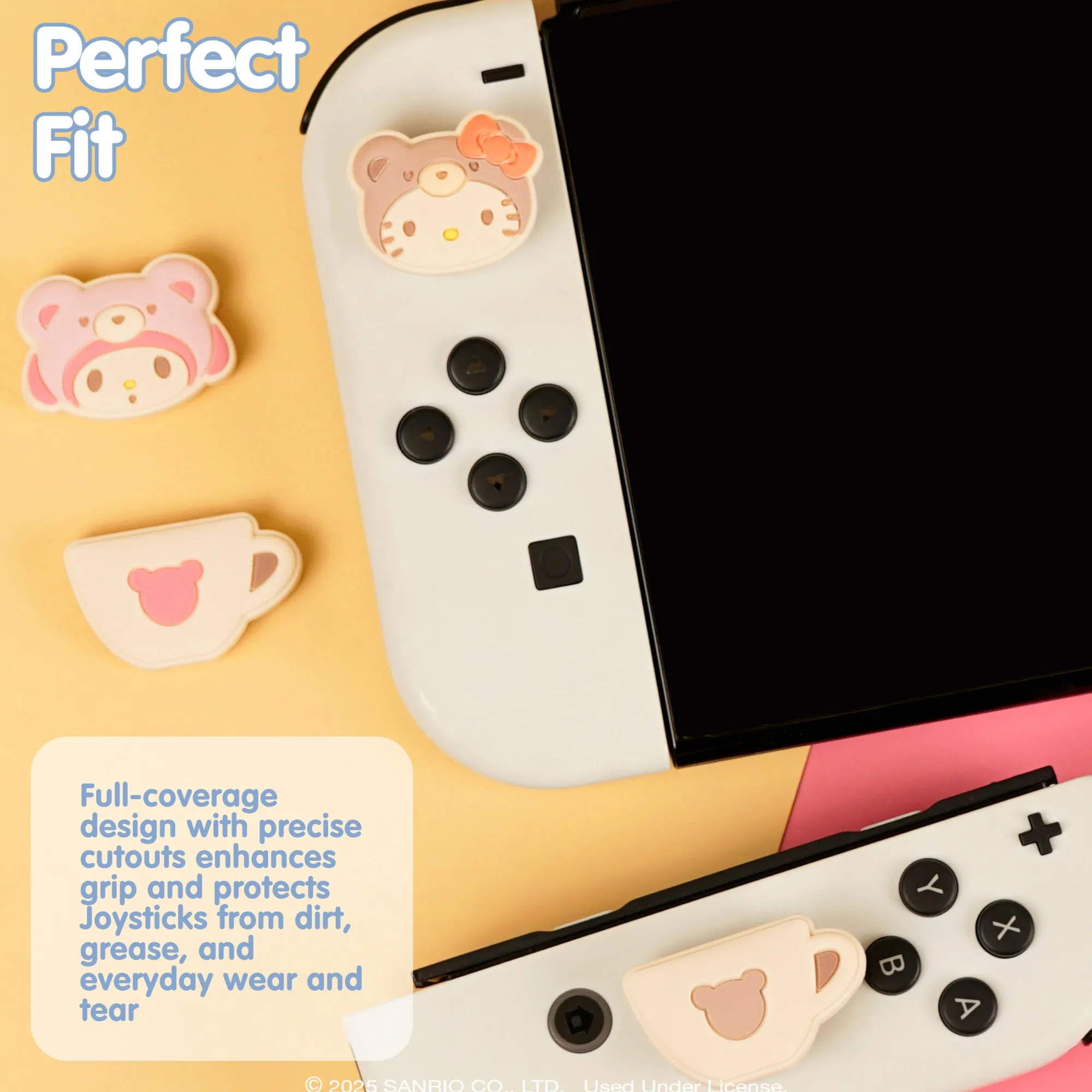 Hamee.com - Hamee US Hello Kitty and Friends Latte Bear Nintendo Switch Grip Caps (Hello Kitty + My Melody)