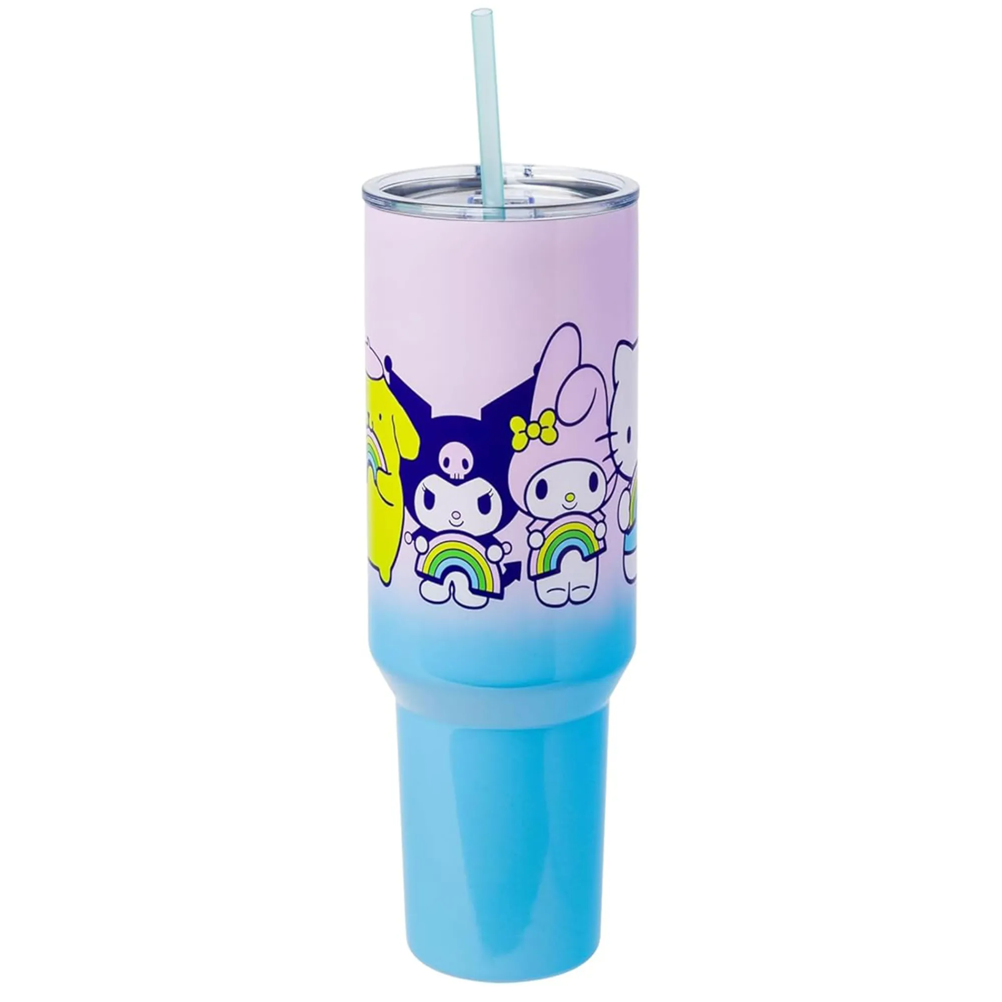 Silver Buffalo Hello Kitty and Friends 40oz Stainless Steel Travel Tumbler (Rainbow)