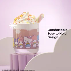 JoyJolt Hello Kitty and Friends Rainbow Short Drinking Glasses (Set of 4)
