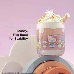 JoyJolt Hello Kitty and Friends Rainbow Short Drinking Glasses (Set of 4)