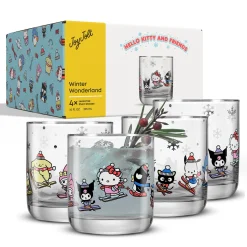JoyJolt Hello Kitty and Friends Winter Wonderland Short Glasses