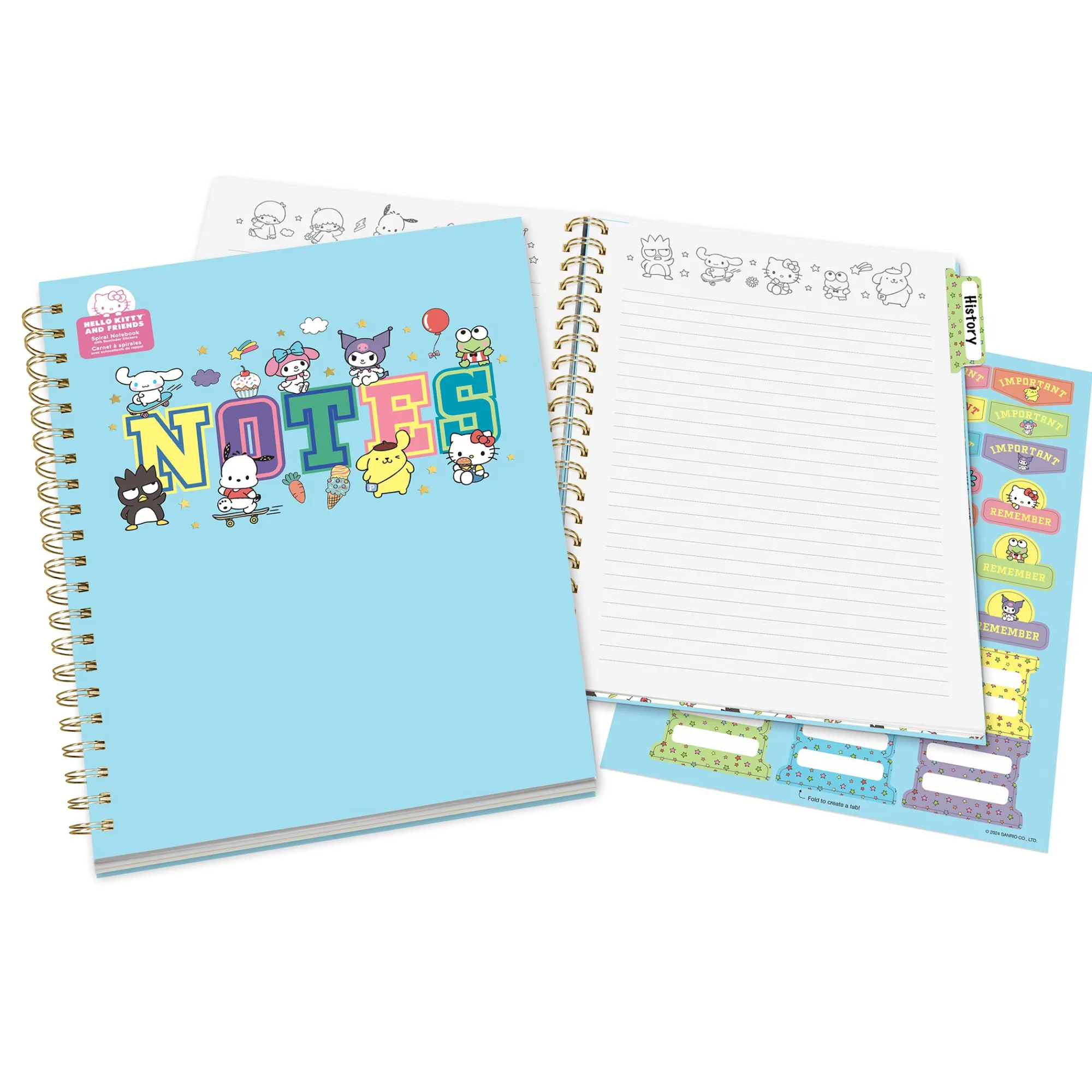 Studio Oh! Hello Kitty and Friends x College Letters Blue Extra-Large Spiral Notebook