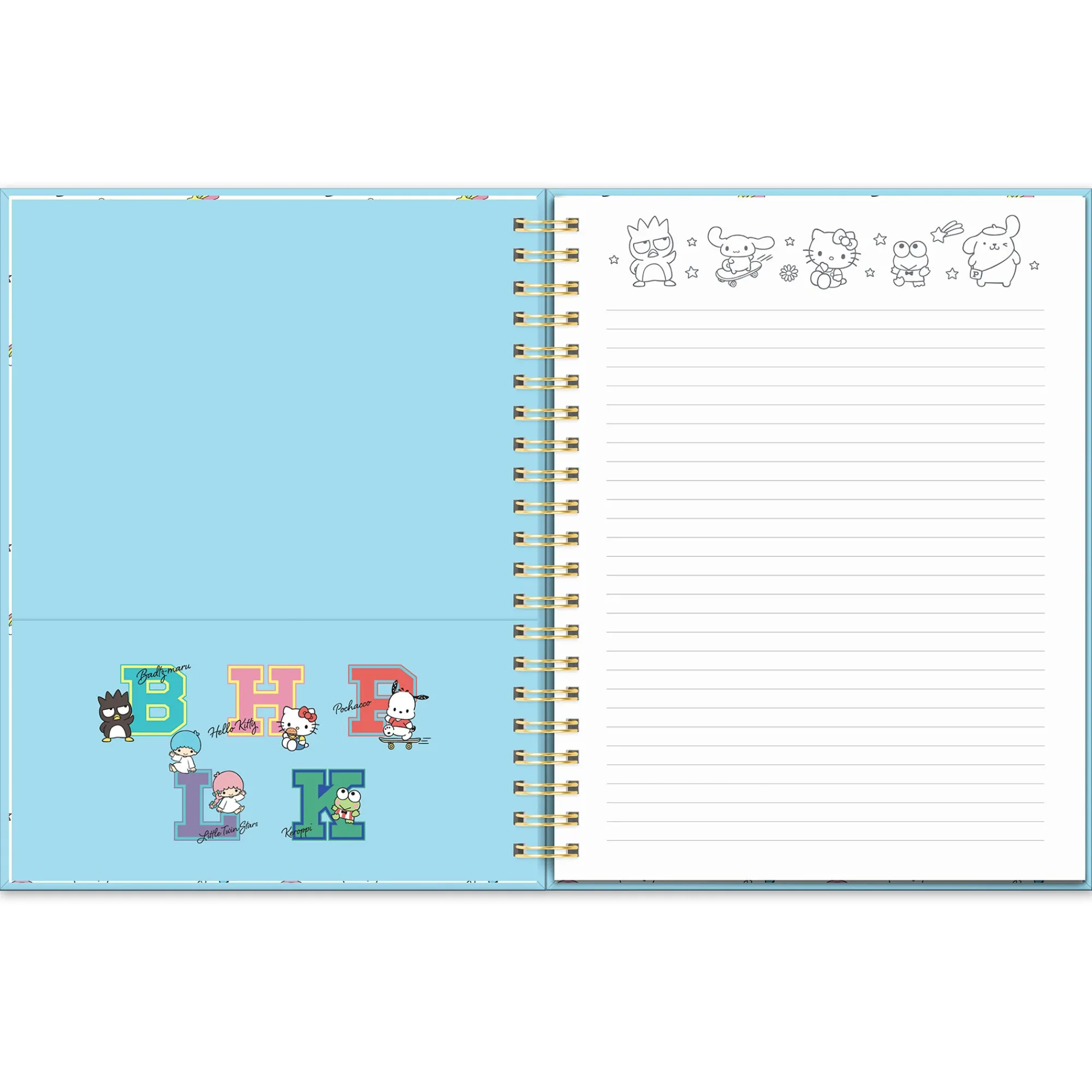 Studio Oh! Hello Kitty and Friends x College Letters Blue Extra-Large Spiral Notebook