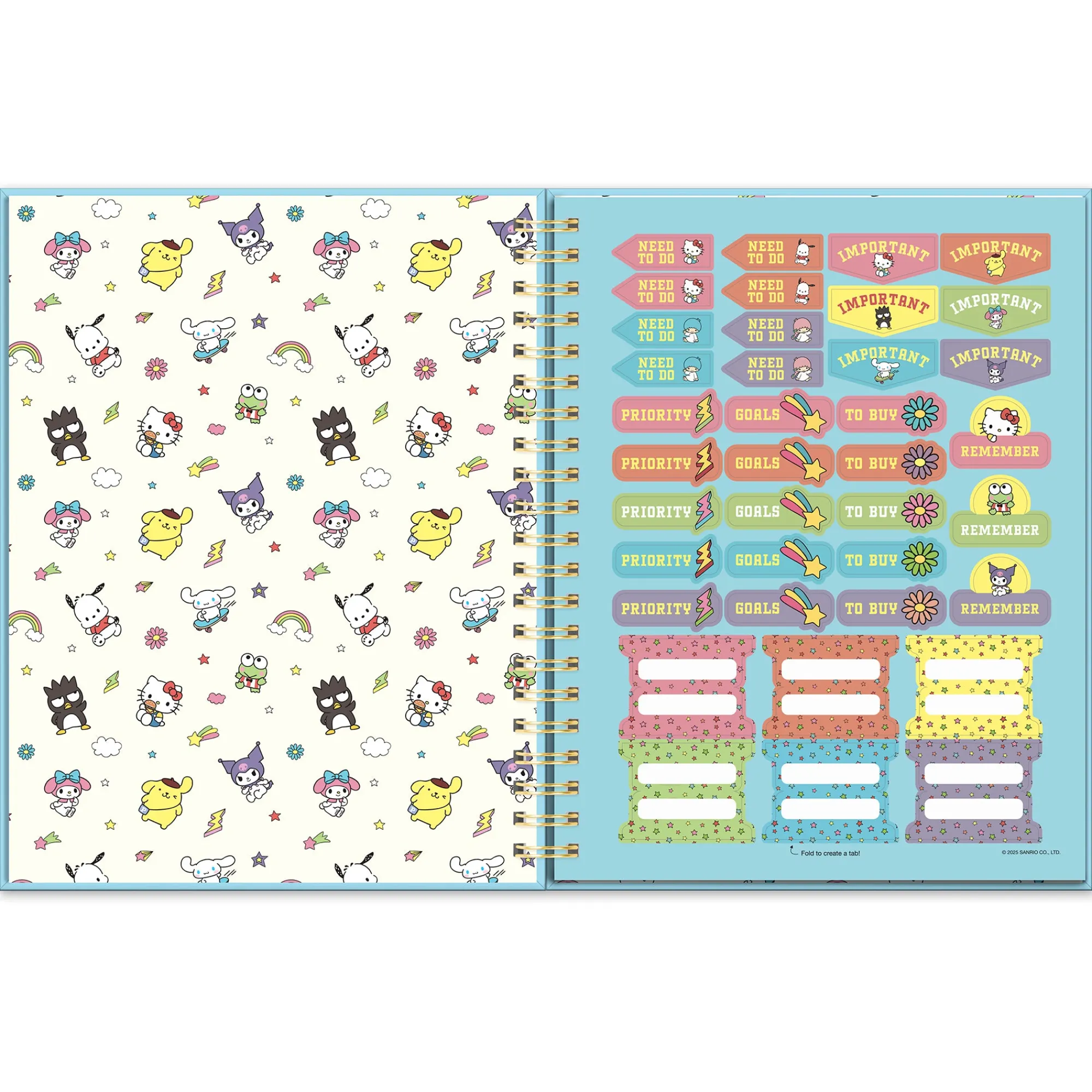 Studio Oh! Hello Kitty and Friends x College Letters Blue Extra-Large Spiral Notebook
