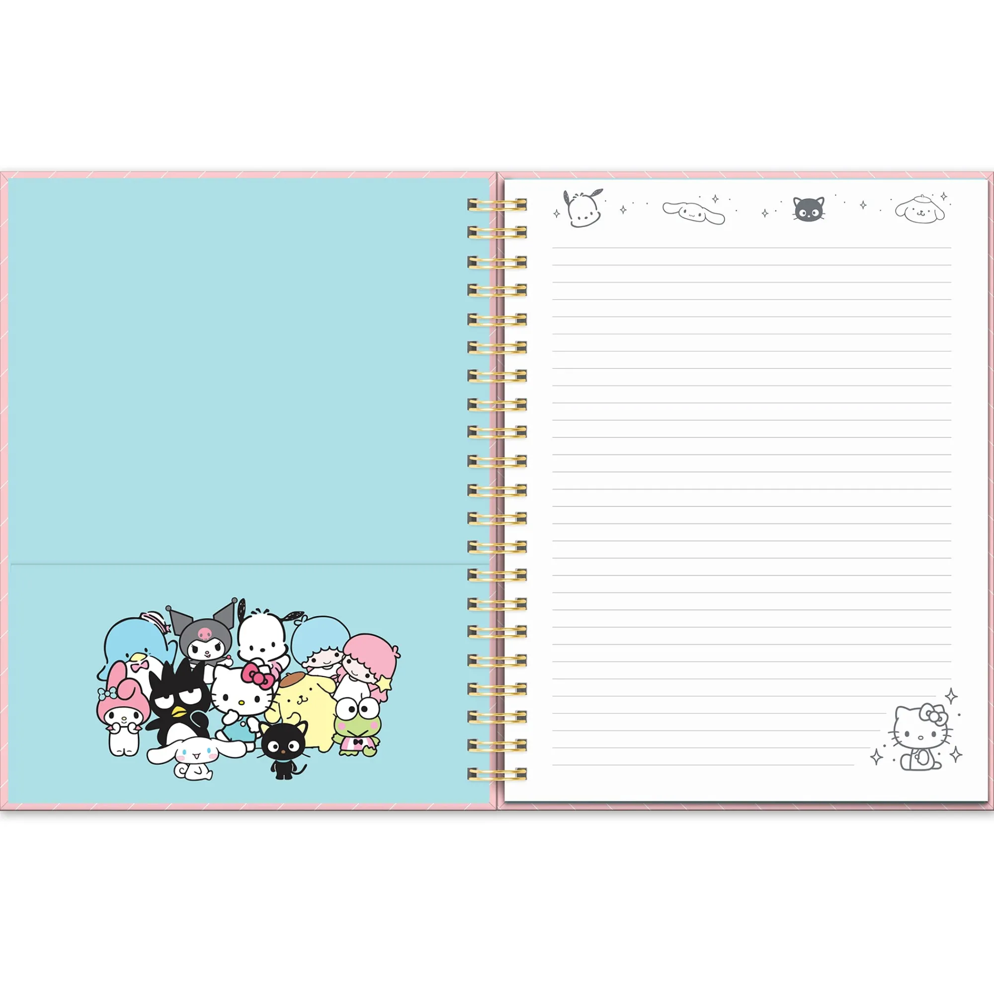 Studio Oh! Hello Kitty and Friends x Pink Pinstripe Extra-Large Spiral Notebook