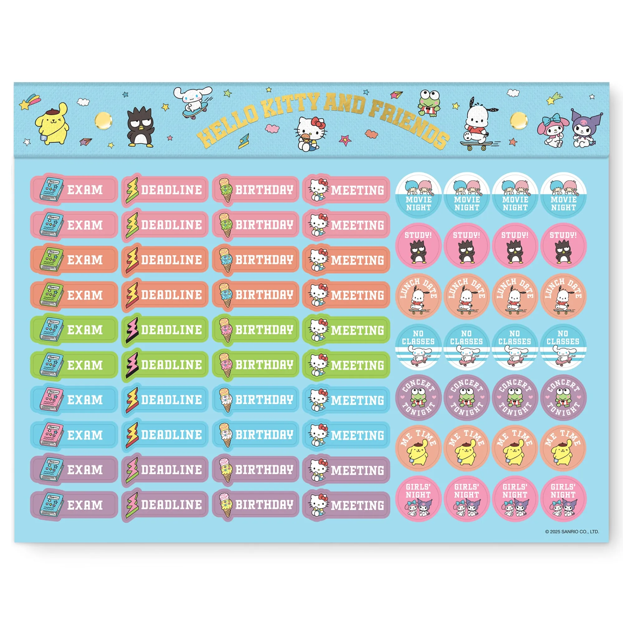Studio Oh! Hello Kitty and Friends x College Letters Blue Weekly Desk Pad