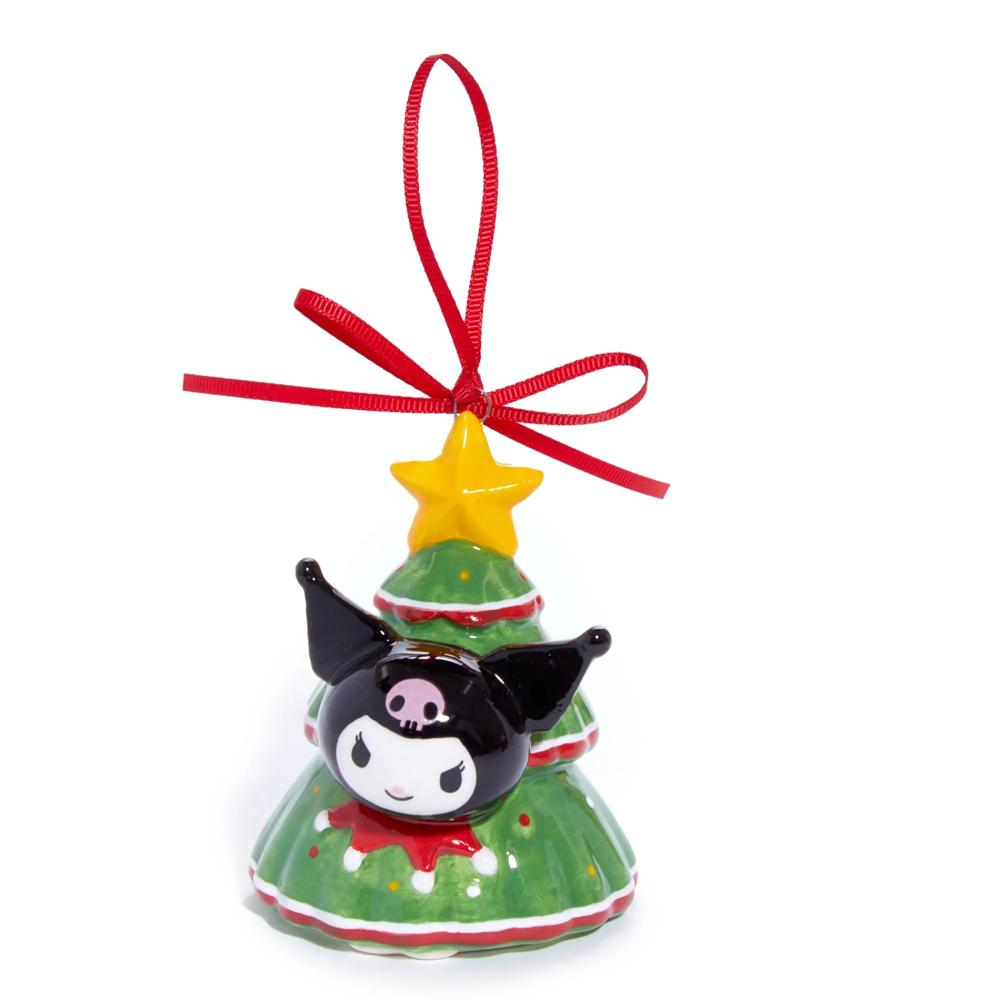 Blue Sky Clayworks Hello Kitty and Kuromi 2-pc Holiday Ceramic Ornament Set (Red)