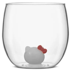JoyJolt Hello Kitty and Mimmy 3D Icon Short Drinking Glasses (Set of 2)