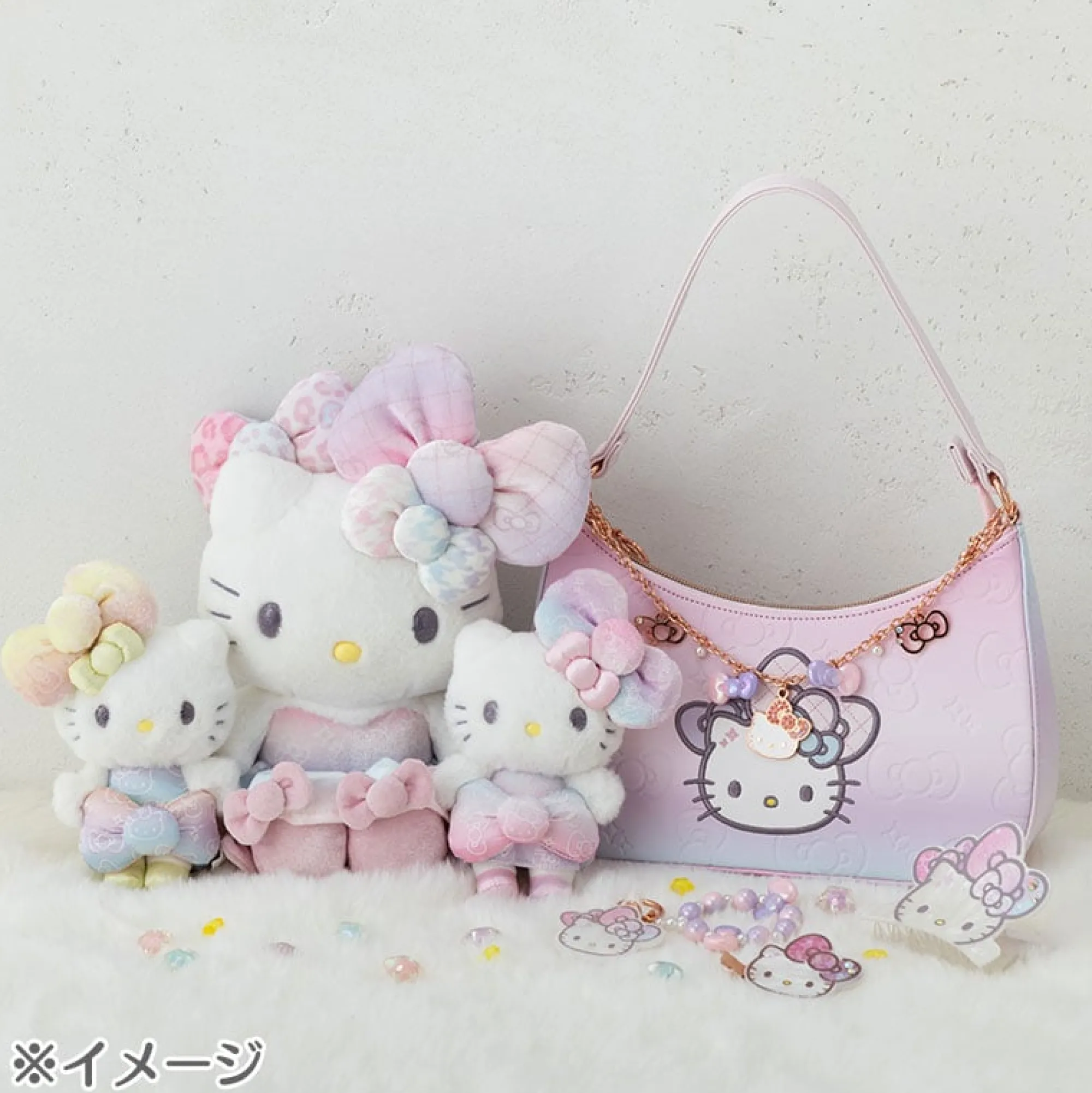 Japan Original Hello Kitty Bag Charm 50th Anniv. (Fashionable Ribbons Series)