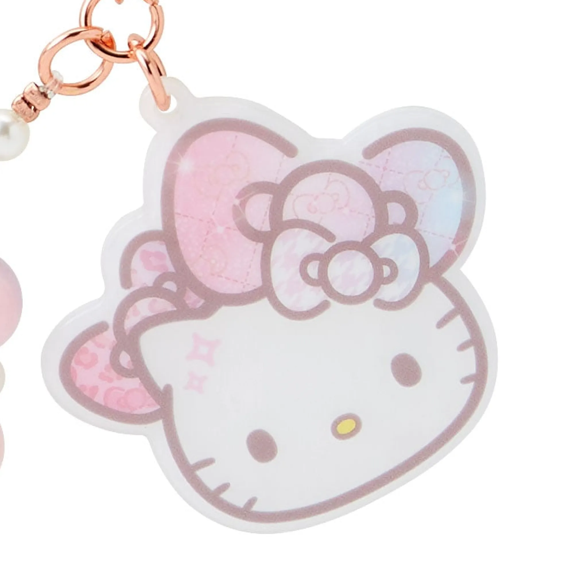 Japan Original Hello Kitty Beaded Bag Charm 50th Anniv. (Fashionable Ribbons Series)