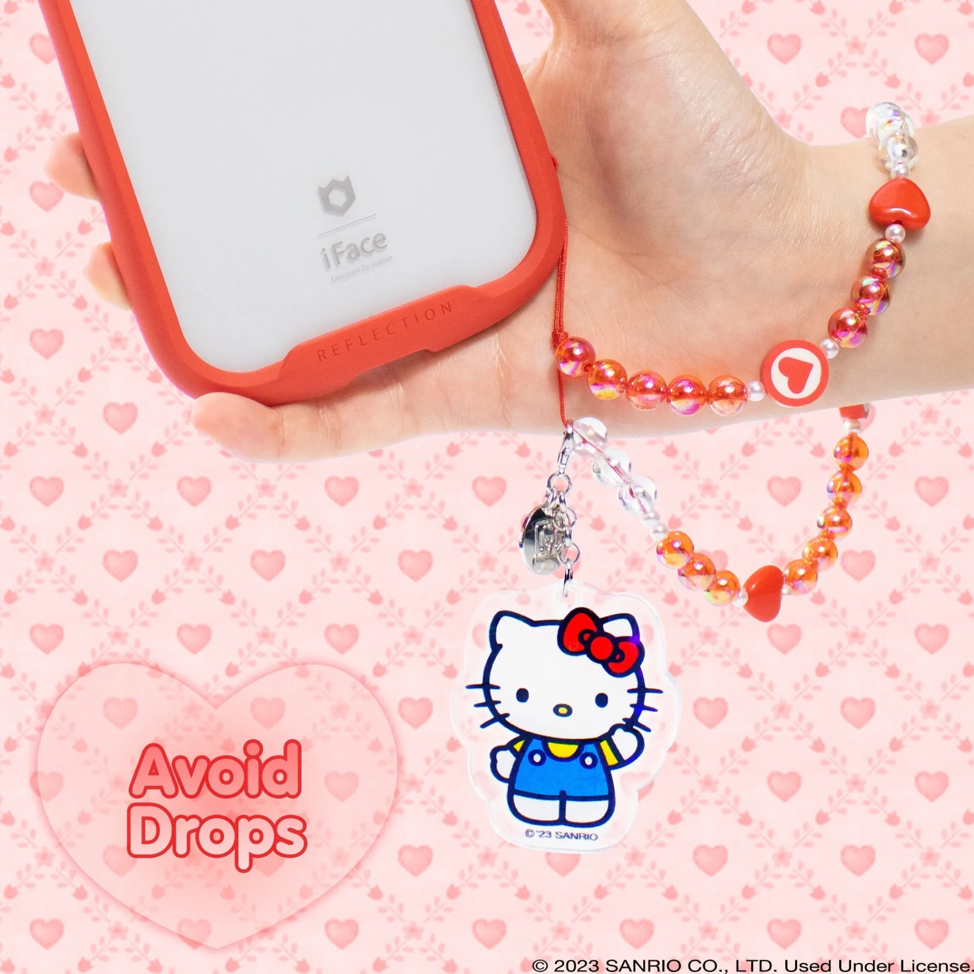 HAMEE Hello Kitty Beaded Charm Mobile Phone Wrist Strap