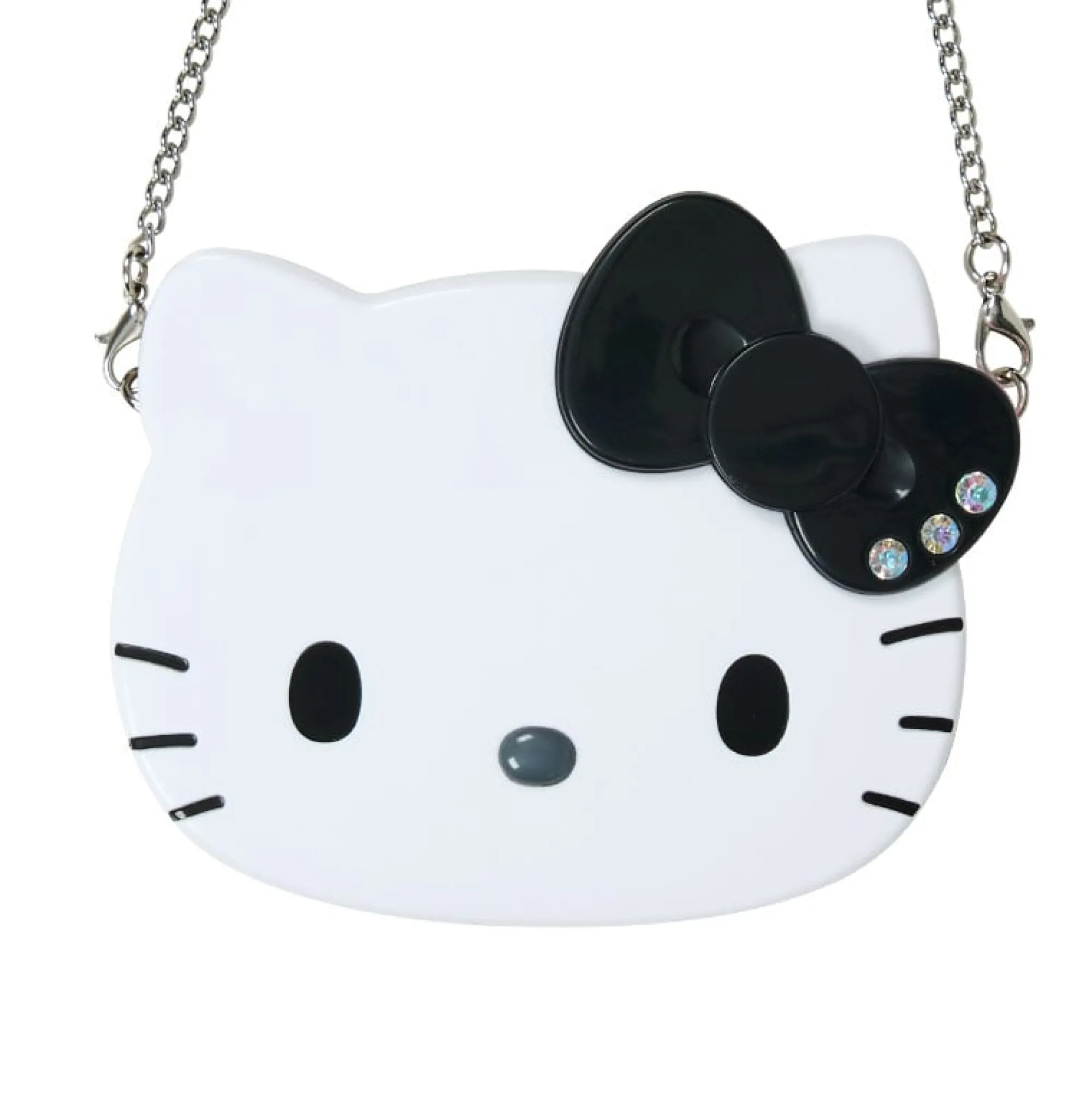 Japan Original Hello Kitty Black Compact Mirror (I Love Hello Kitty Series)
