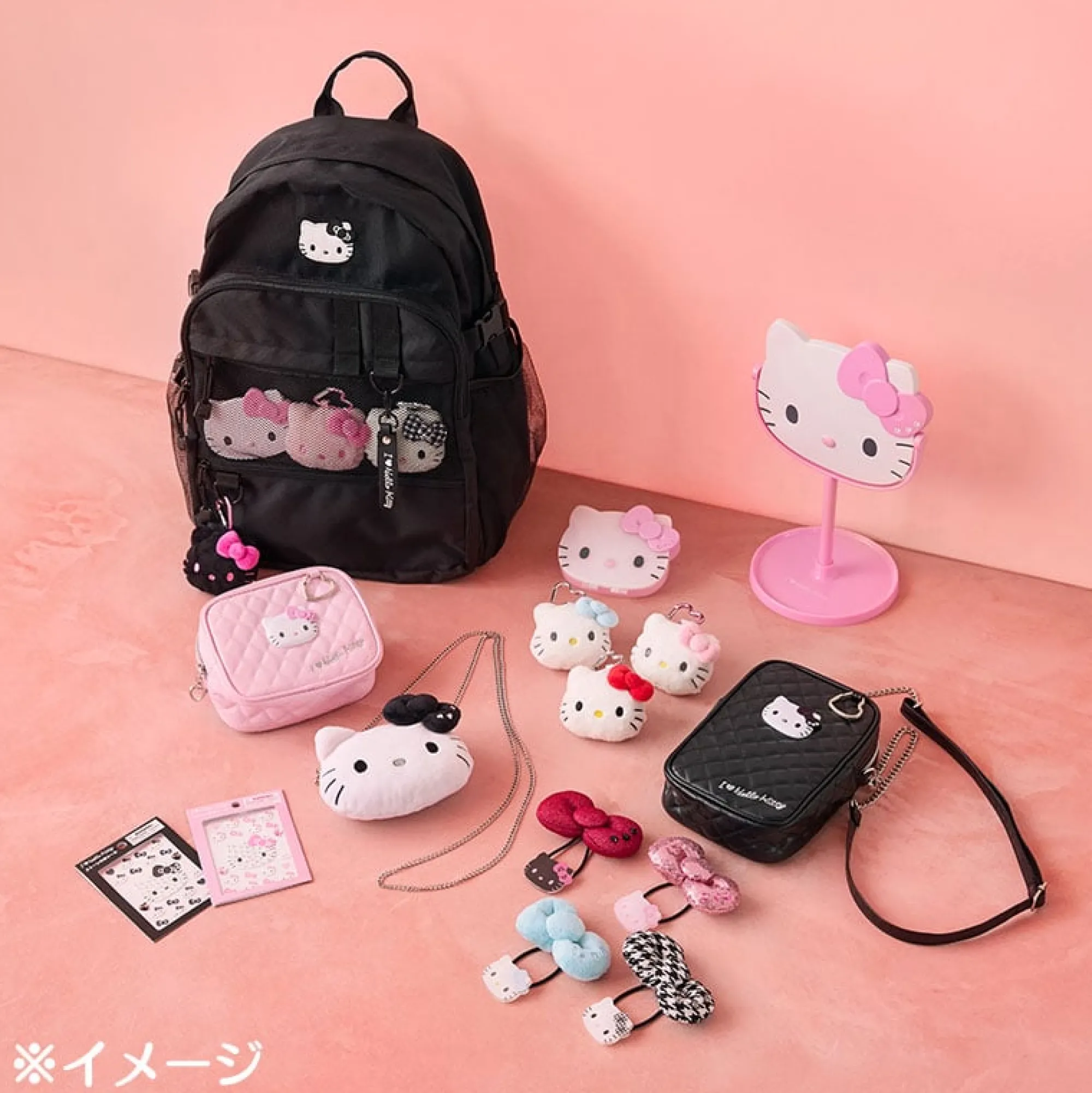 Japan Original Hello Kitty Black Quilted Mini Crossbody (I Love Hello Kitty Series)