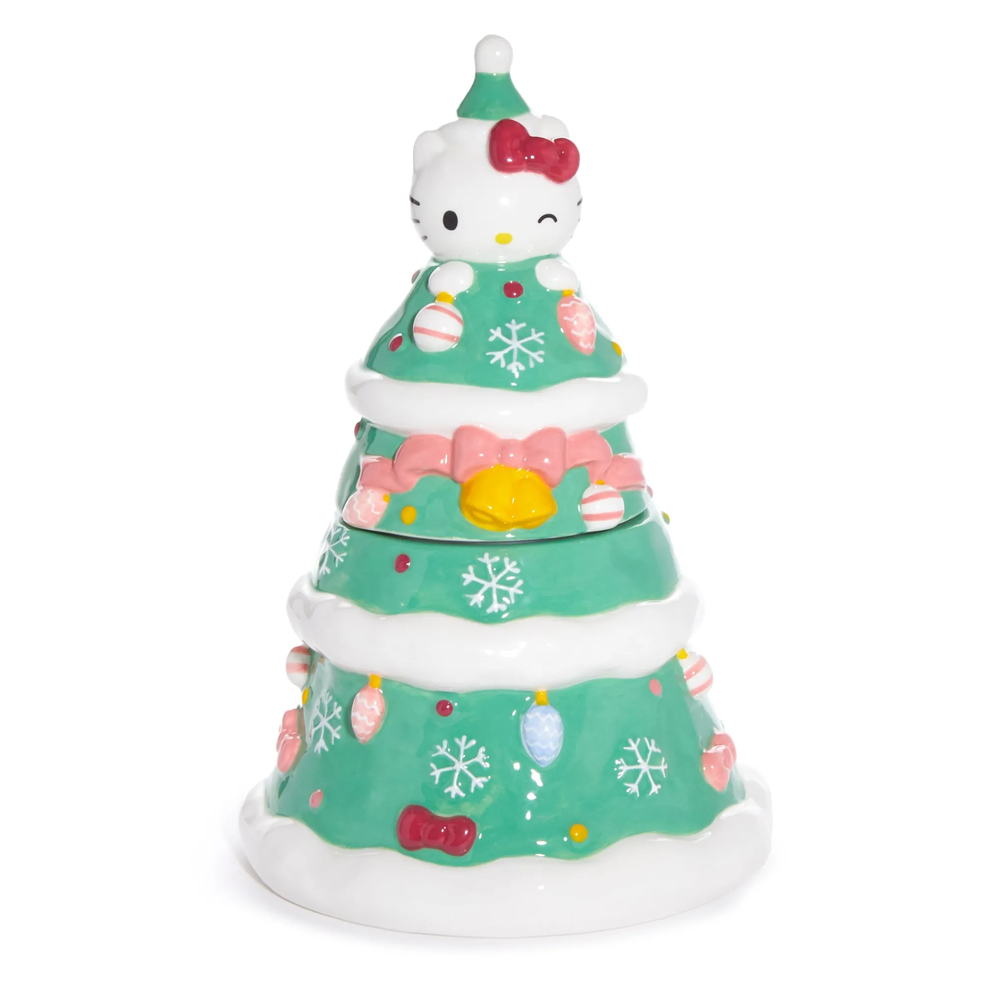 Blue Sky Clayworks Hello Kitty Ceramic Holiday Tree Cookie Jar
