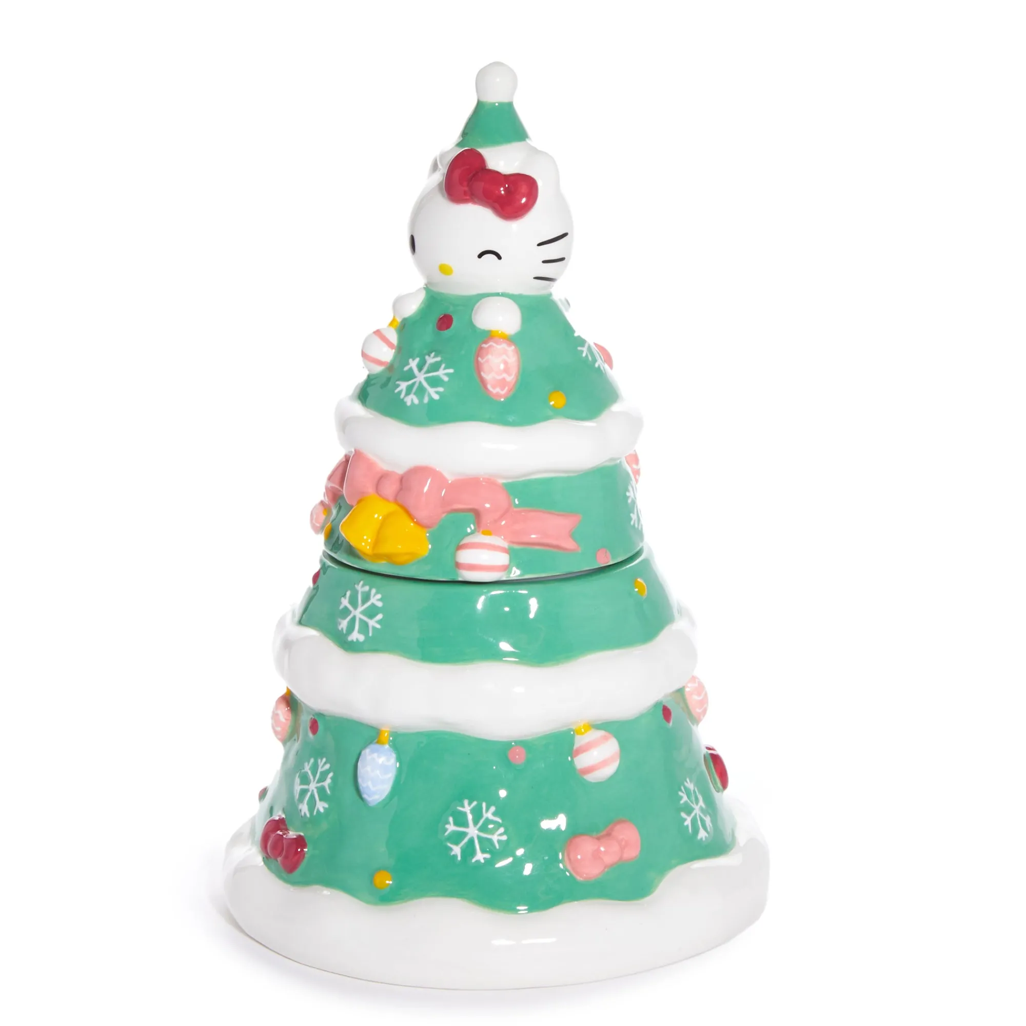 Blue Sky Clayworks Hello Kitty Ceramic Holiday Tree Cookie Jar