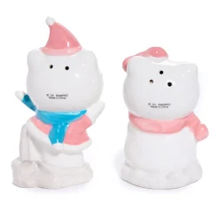 Blue Sky Clayworks Hello Kitty Ceramic Holiday Salt & Pepper Set (Snow Play)
