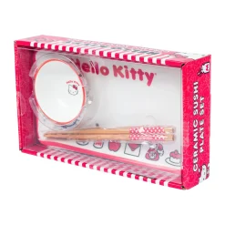 Silver Buffalo LLC Hello Kitty Ceramic 3-pc Sushi Set (Classic Milk Bottle)